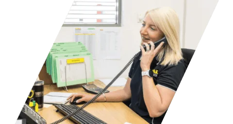 A staff picking up a phone side