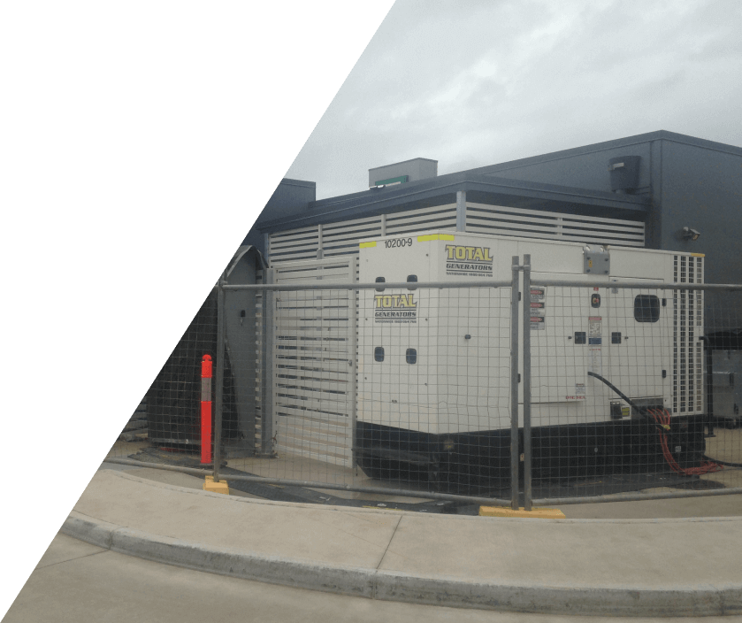 Generator placed outside a commercial building