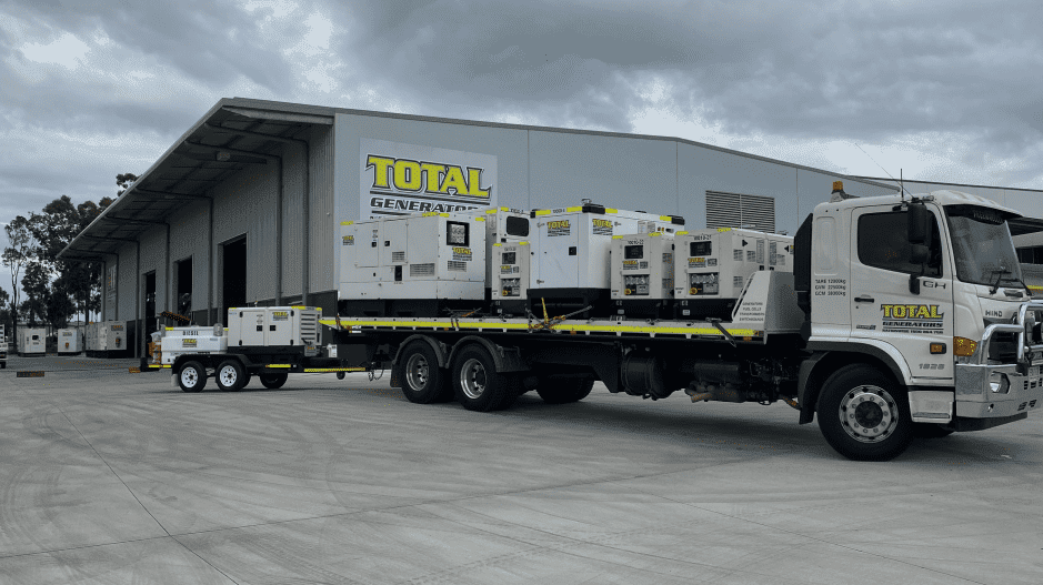 Total generators truck with a few generators on the load